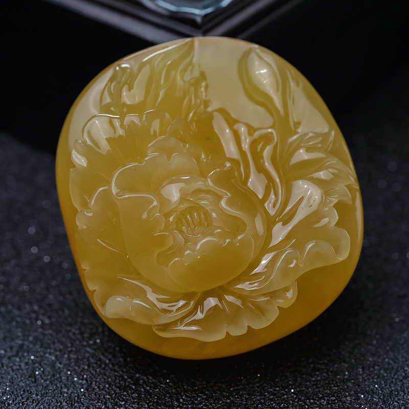 波罗的海天然鸡油黄蜜蜡吊坠-红掌柜