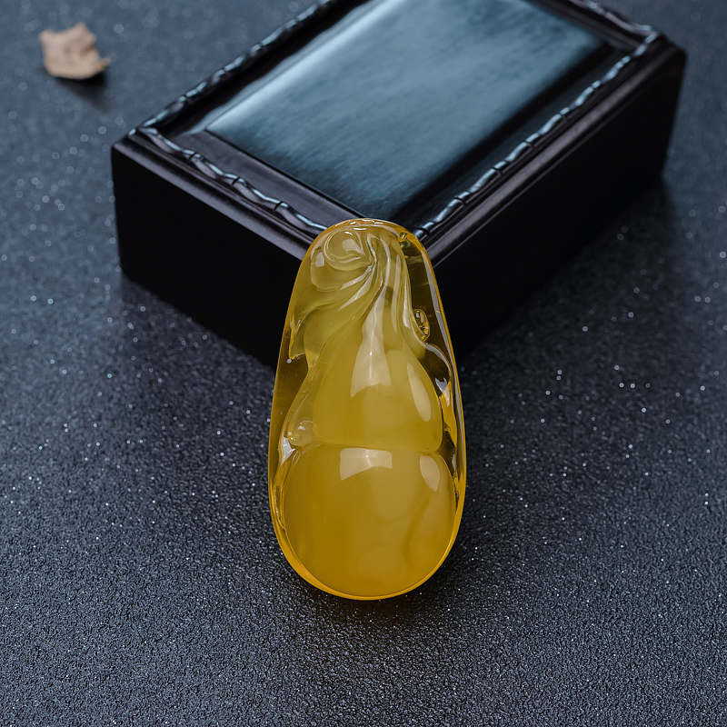 波罗的海天然鸡油黄蜜蜡葫芦吊坠-红掌柜