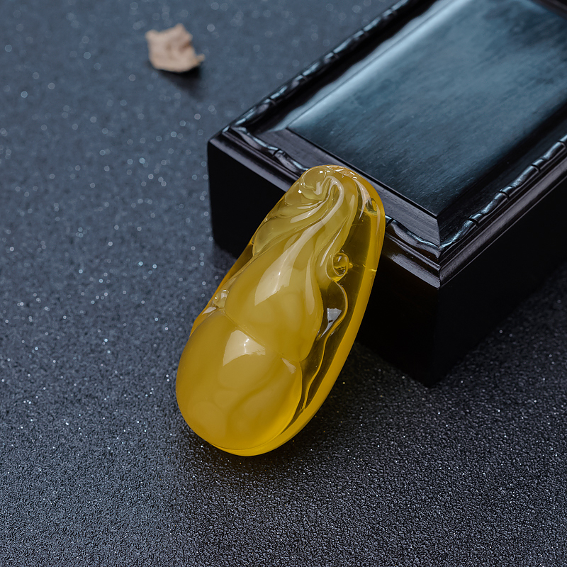 天然鸡油黄蜜蜡葫芦吊坠-红掌柜