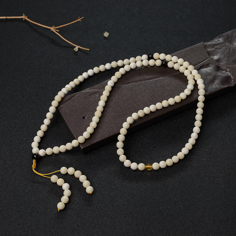 象牙白白蜜108佛珠-红掌柜