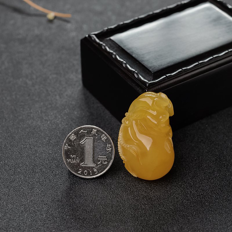 天然蜜蜡钱袋吊坠-红掌柜