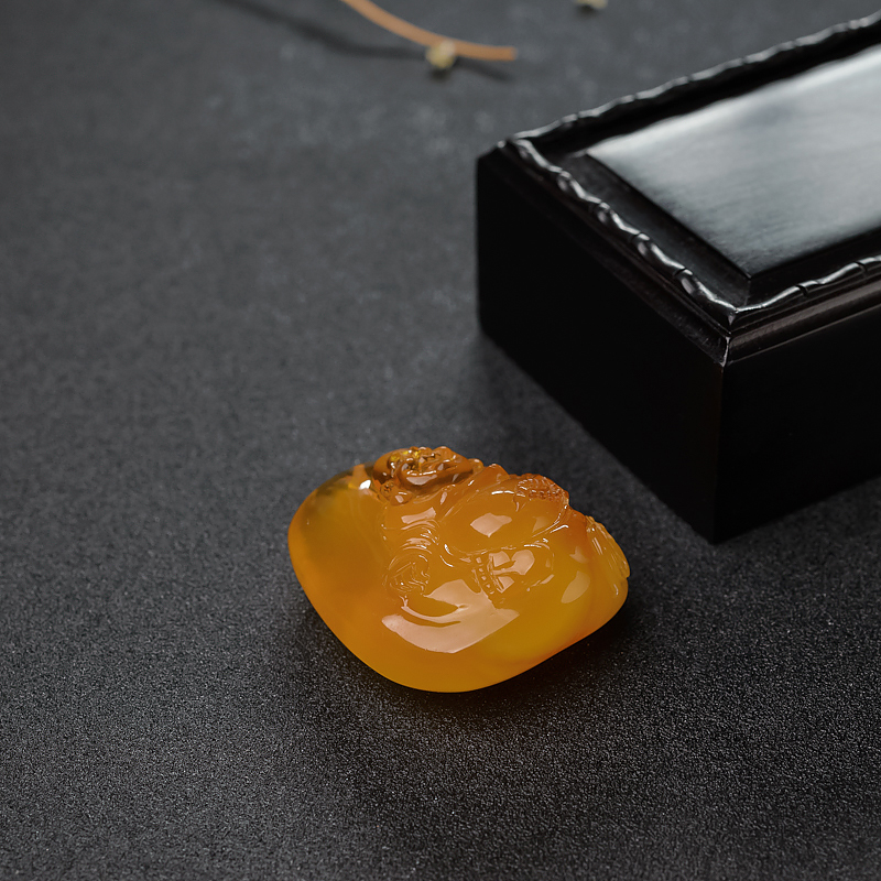 蜜蜡弥勒佛-红掌柜