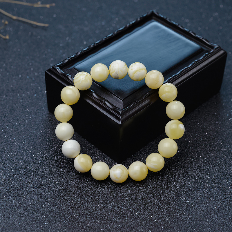 白花蜜蜡手串-红掌柜