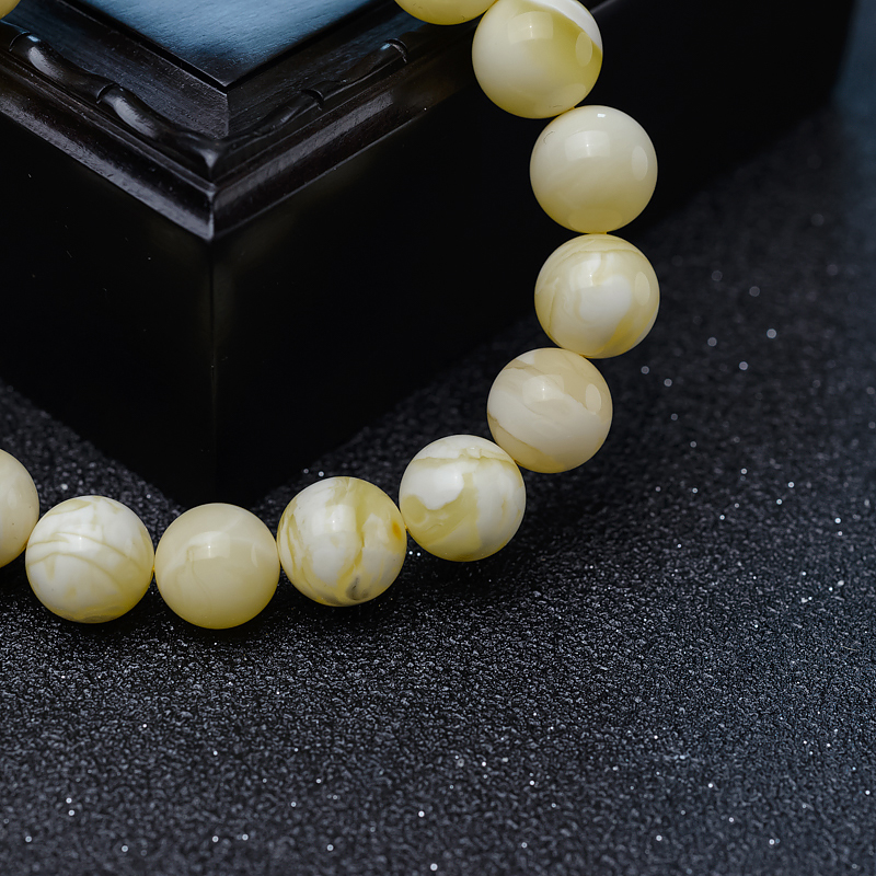 天然蜜蜡单圈手串-红掌柜