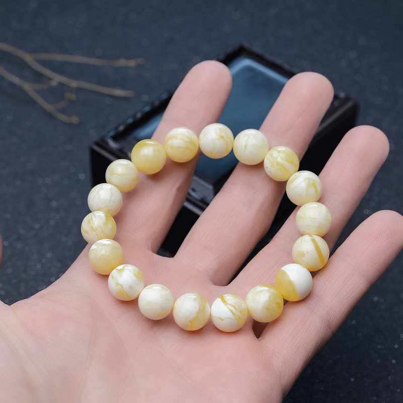 天然蜜蜡单圈手串-红掌柜