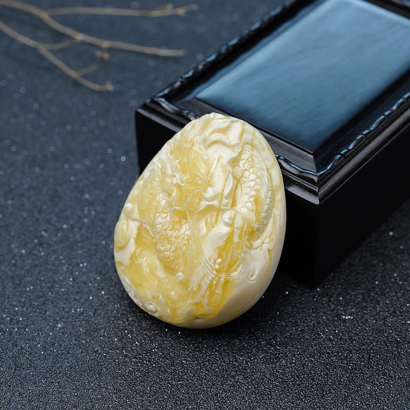 蜜蜡龙吊坠-红掌柜