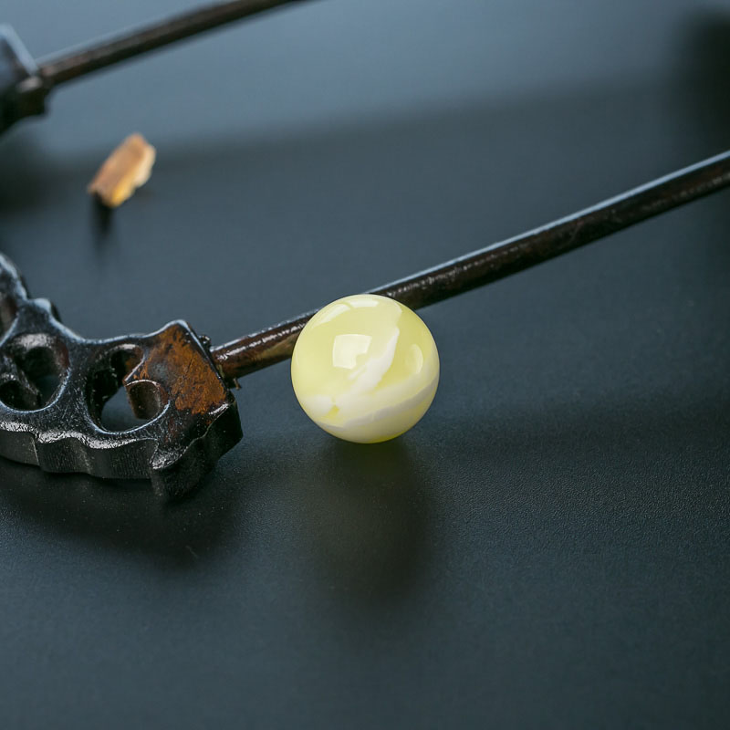 天然白花蜜蜡圆珠-红掌柜