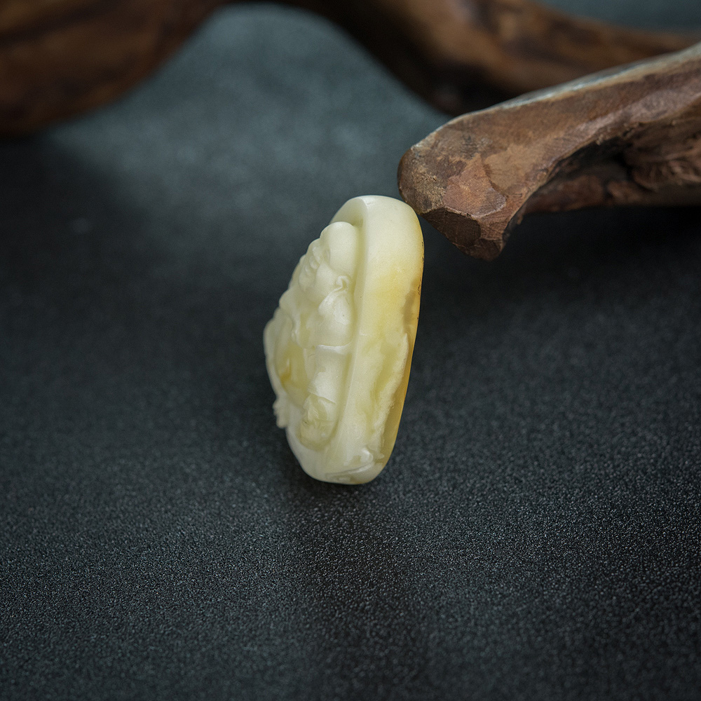 天然白蜜弥勒佛吊坠-红掌柜