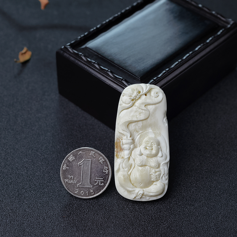 天然象牙白白蜜吊坠-红掌柜