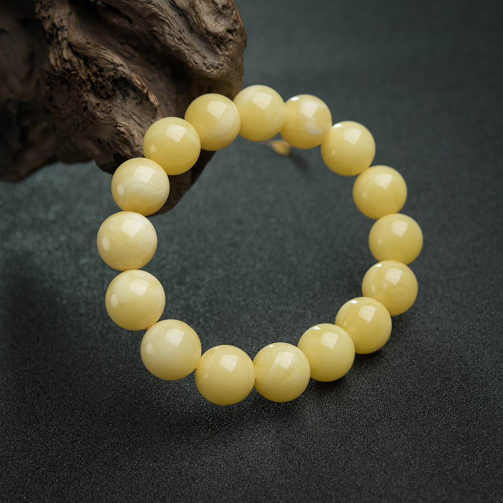 鸡油黄蜜蜡手串-红掌柜