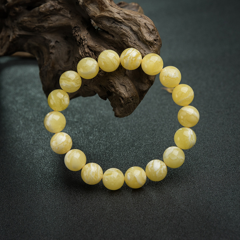 白花蜜蜡手串-红掌柜