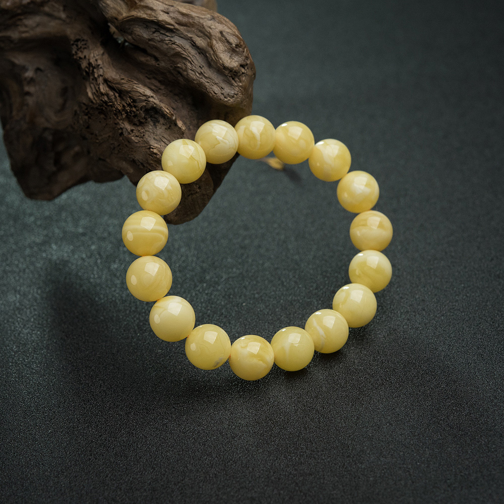 蜜蜡单圈手串-红掌柜