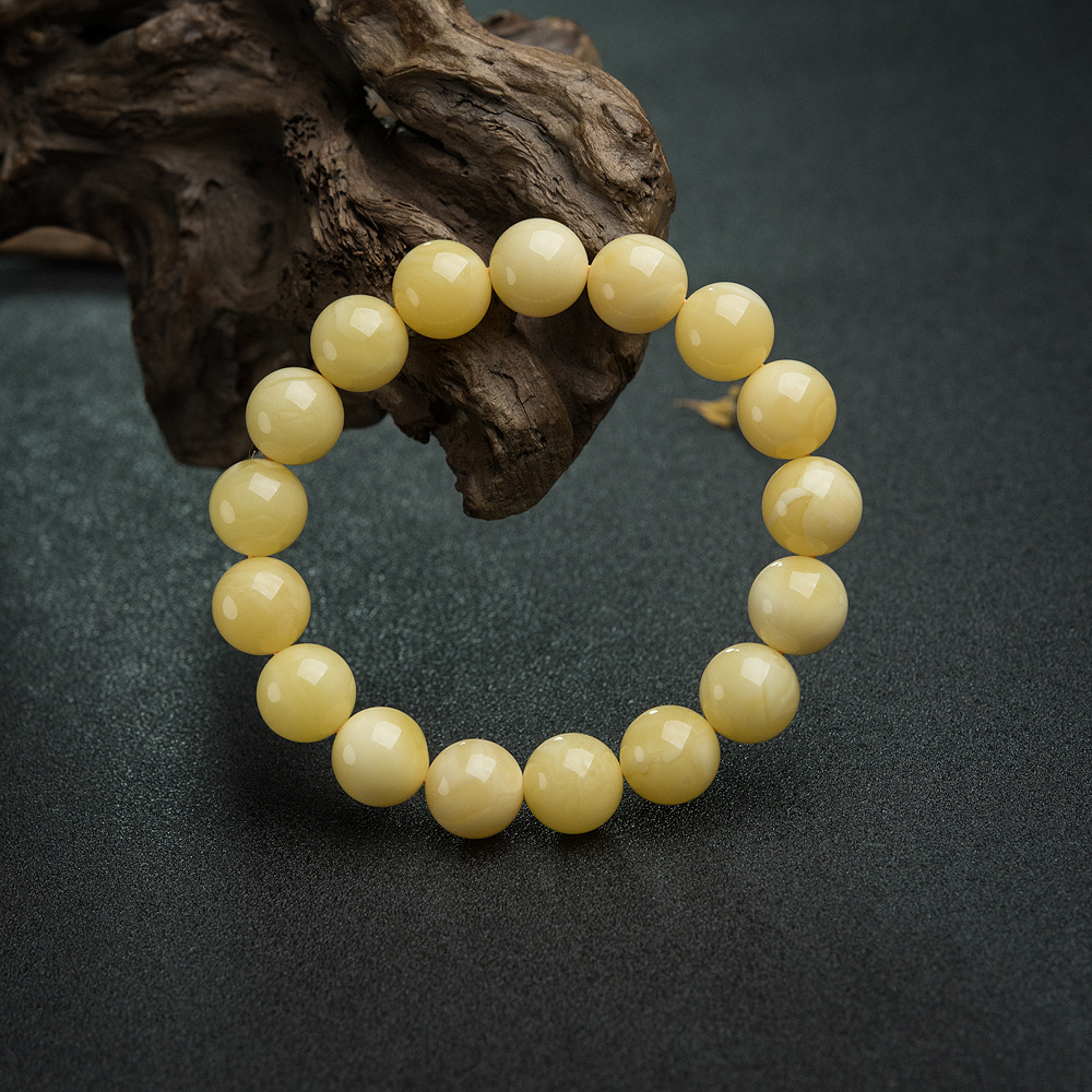 鸡油黄蜜蜡手串-红掌柜