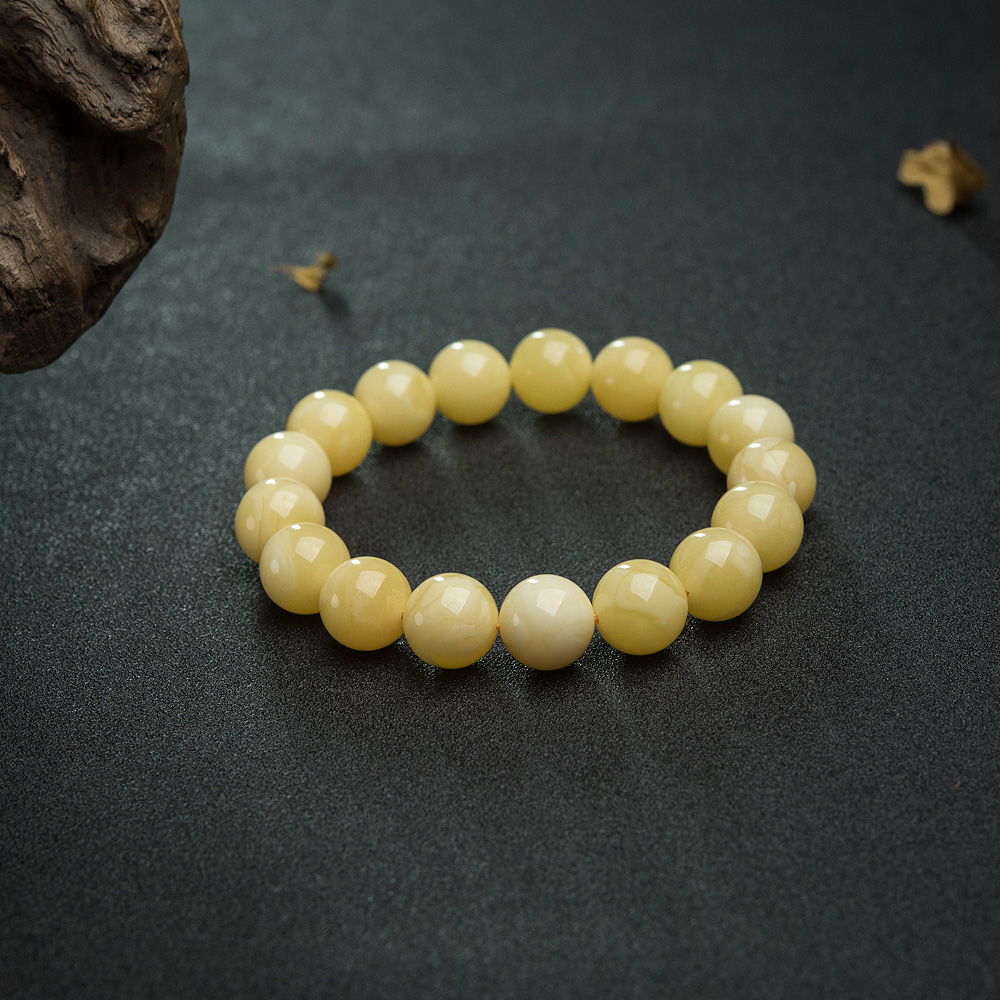 天然蜜蜡单圈手串-红掌柜