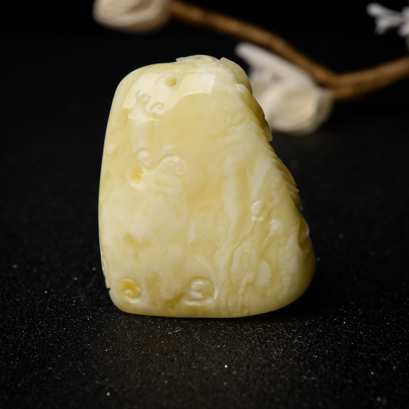 天然蜜蜡龙吊坠-红掌柜