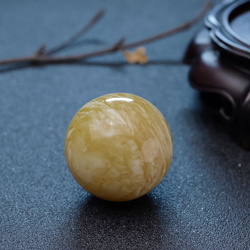 天然蜜蜡圆珠-红掌柜