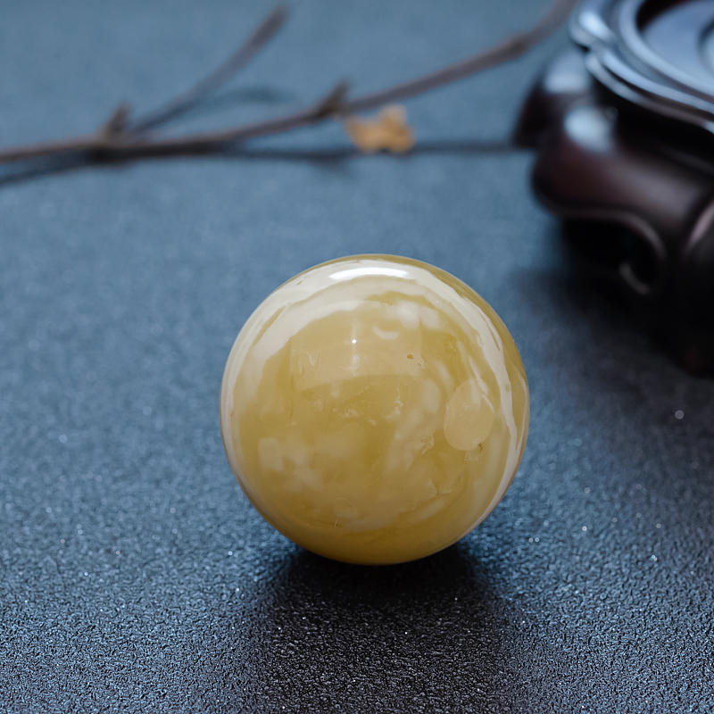 38mm波罗的海白花蜜蜡圆珠-红掌柜