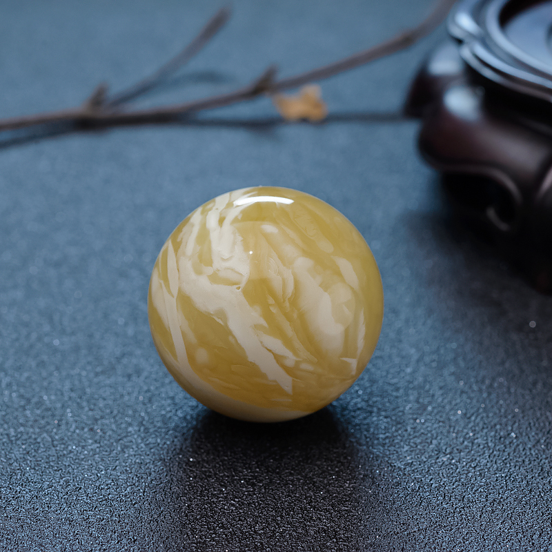 天然蜜蜡圆珠-红掌柜