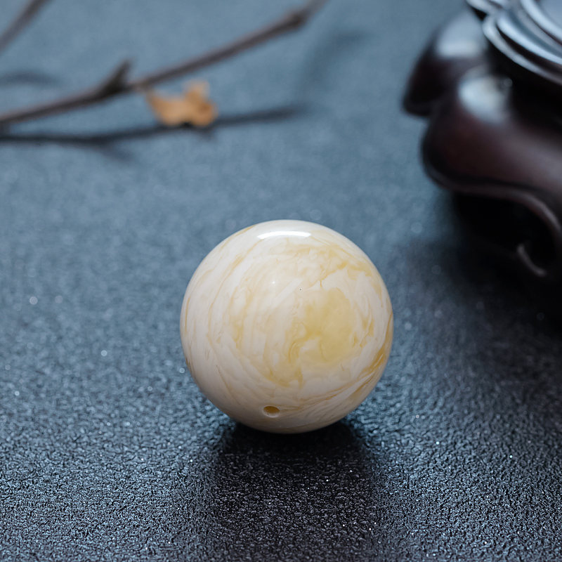 天然蜜蜡圆珠-红掌柜