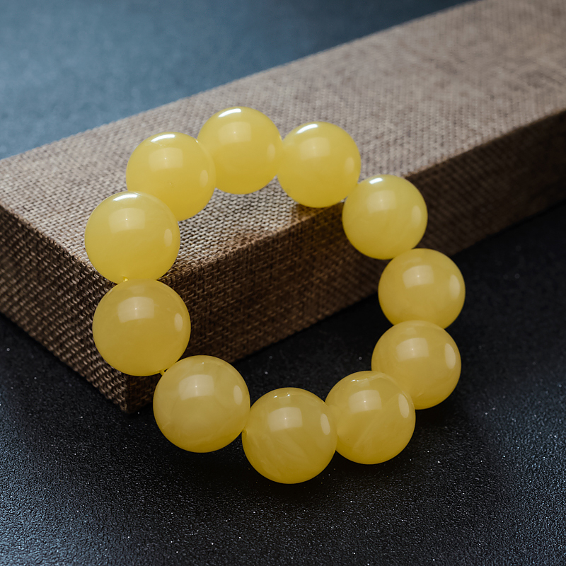 蜜蜡单圈手串-红掌柜