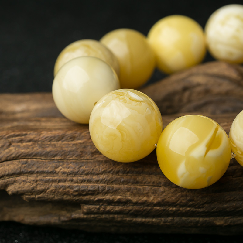 波罗的海天然白花蜜蜡手串-红掌柜