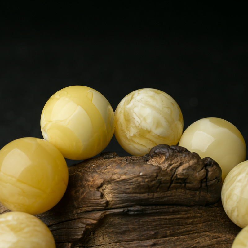 白花蜜蜡单圈手串-红掌柜