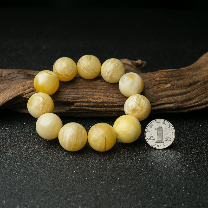 白花蜜蜡手串-红掌柜