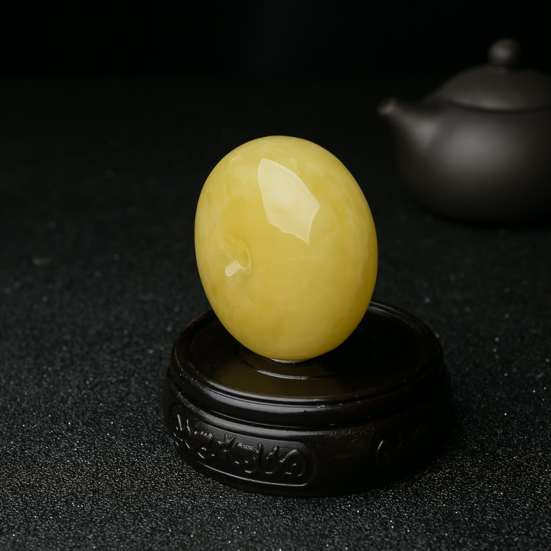 波罗的海鸡油黄蜜蜡平安扣吊坠-红掌柜