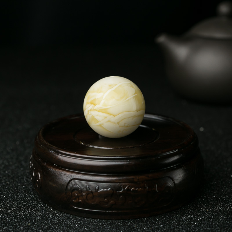 波罗的海天然白花蜜蜡圆珠-红掌柜