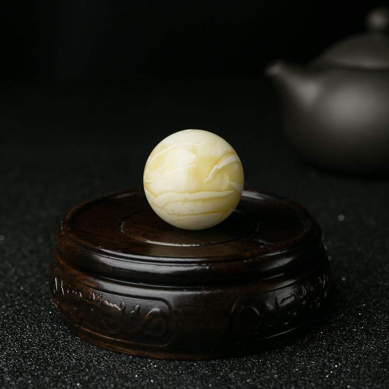 天然白花蜜蜡圆珠-红掌柜