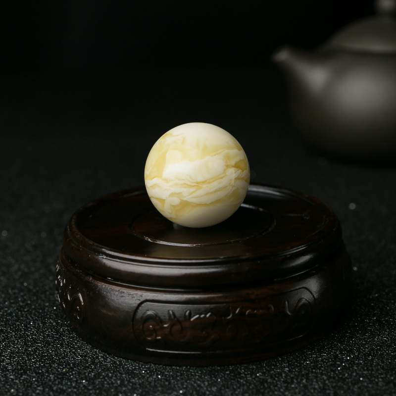 波罗的海白花蜜蜡圆珠-红掌柜