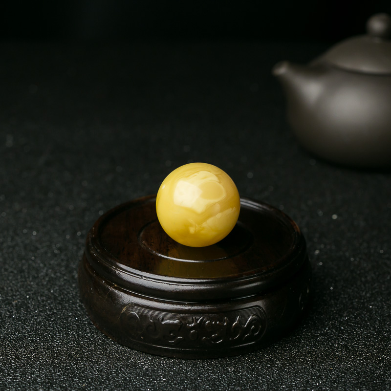 天然蜜蜡圆珠-红掌柜