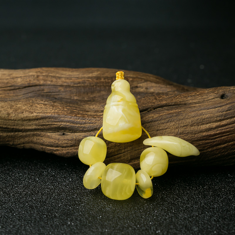 天然波罗的海柠檬黄蜜蜡套装-红掌柜