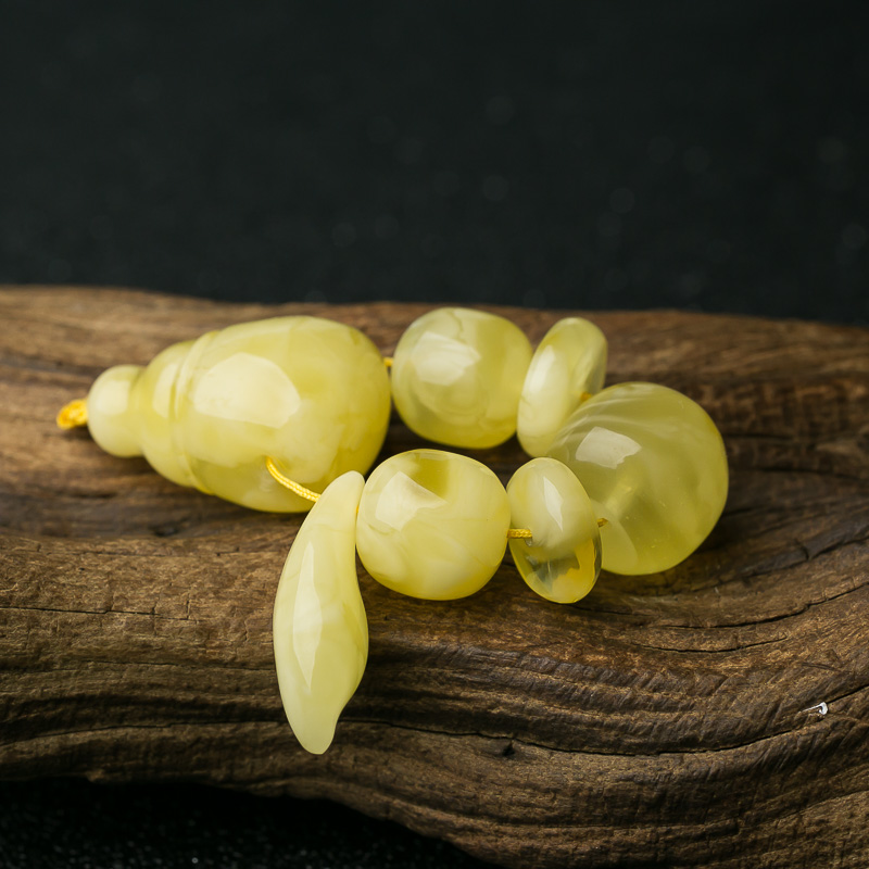 波罗的海柠檬黄蜜蜡配件套装-红掌柜