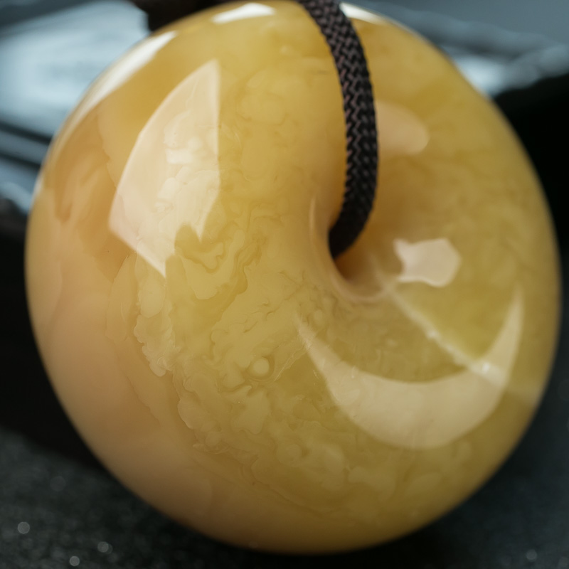 天然蜜蜡平安扣吊坠-红掌柜