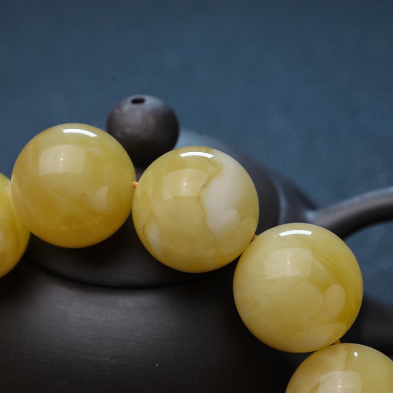 波罗的海蜜蜡单圈手串-红掌柜