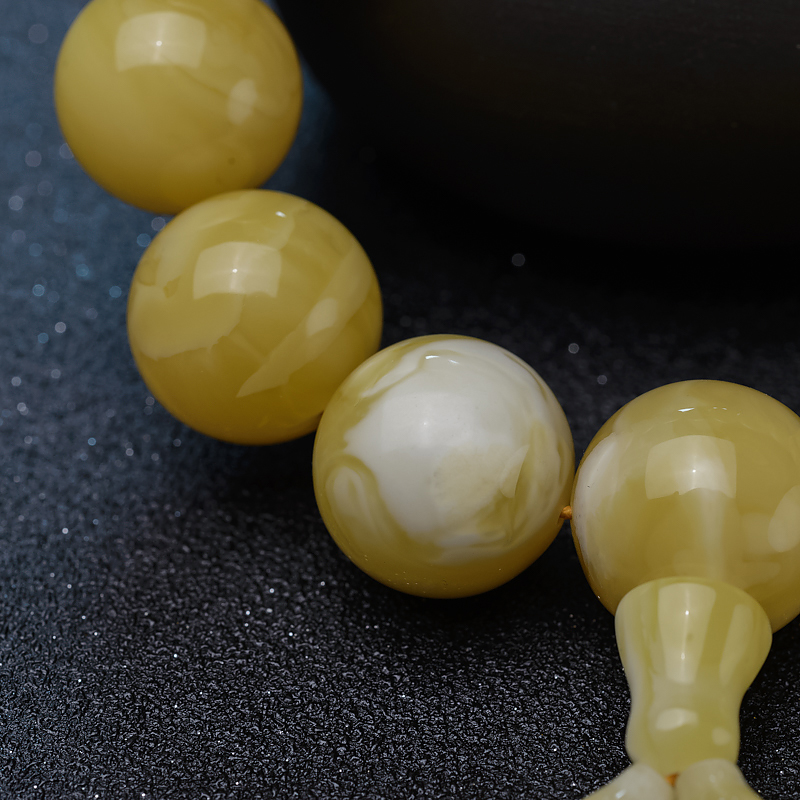 天然蜜蜡单圈手串-红掌柜