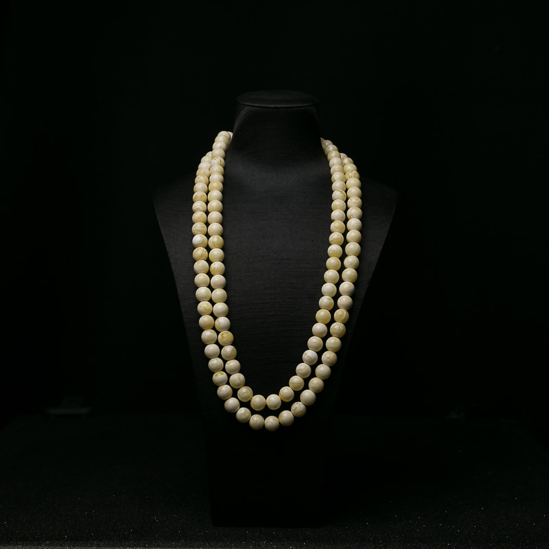 12mm白花蜜蜡珠链-红掌柜