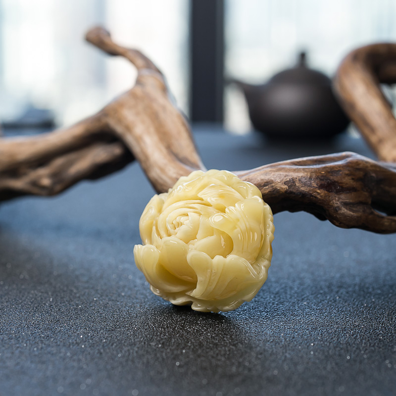 天然蜜蜡牡丹花吊坠-红掌柜