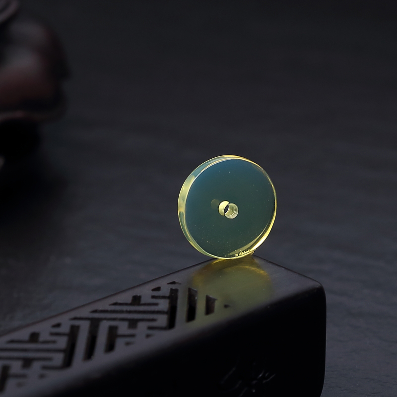 天然天空蓝多米蓝珀平安扣吊坠-红掌柜