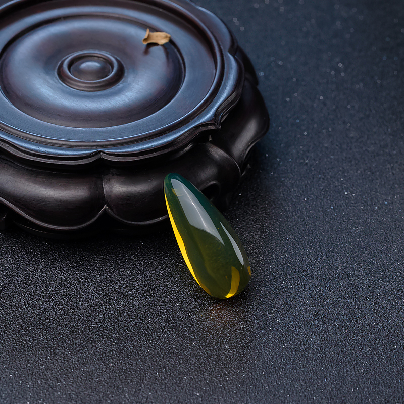 净水蓝多米蓝珀水滴吊坠-红掌柜