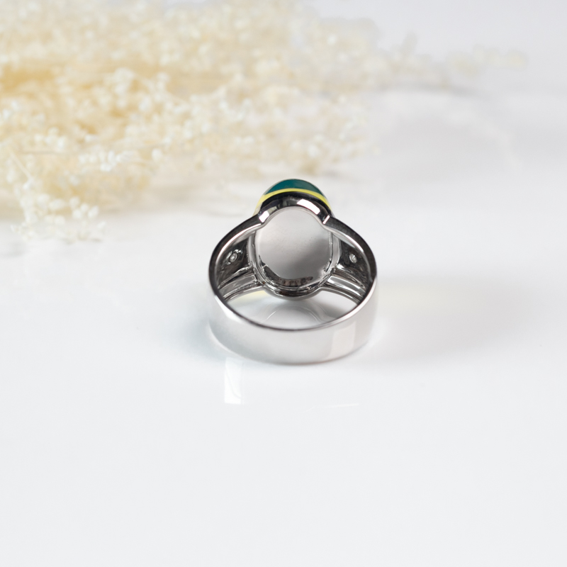 天空蓝多米蓝珀戒指-红掌柜