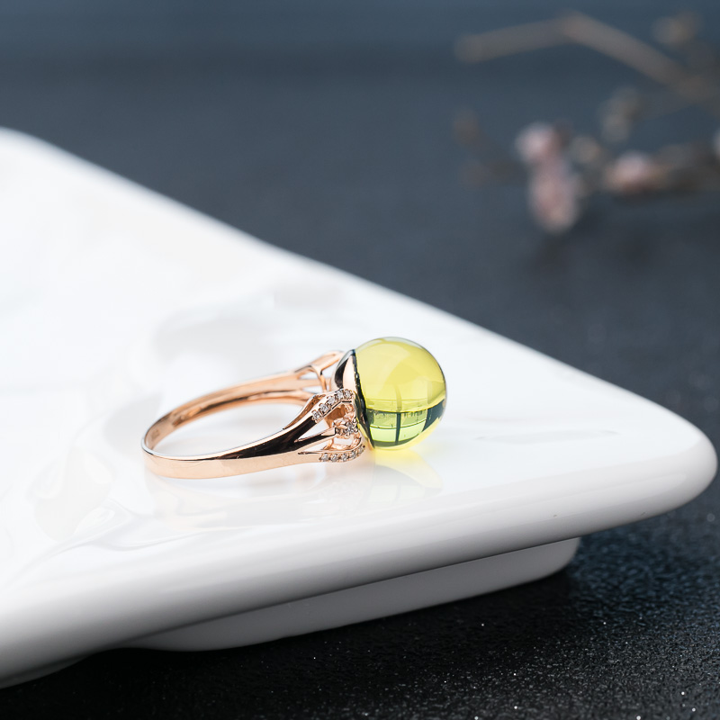 18K多米蓝珀戒指-红掌柜