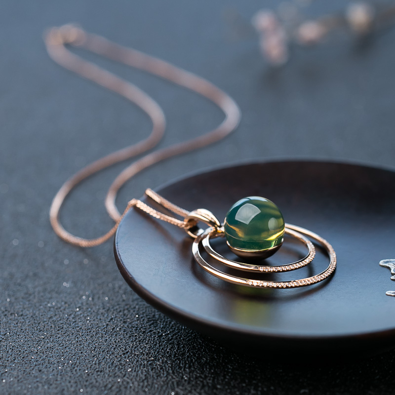 天空蓝多米蓝珀项链-红掌柜