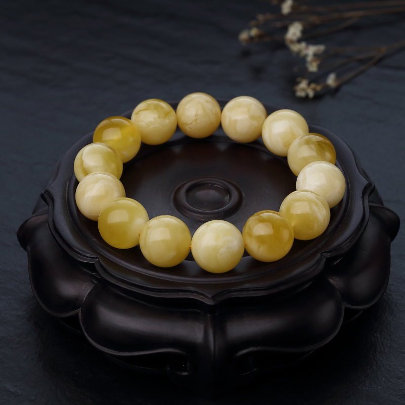 波罗的海天然蜜蜡单圈手串-红掌柜