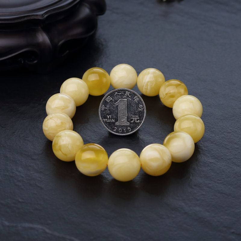 波罗的海白花蜜蜡手串-红掌柜