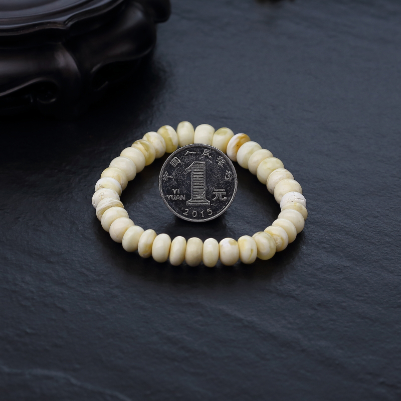 天然白花蜜蜡手串-红掌柜