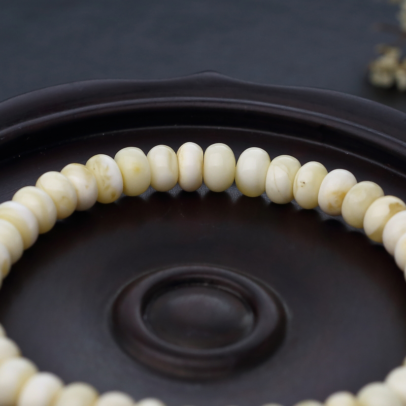 天然白花蜜蜡手串-红掌柜