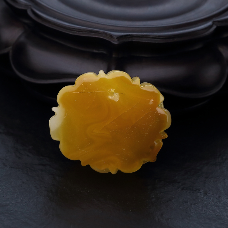 天然带皮蜜蜡牡丹花吊坠-红掌柜