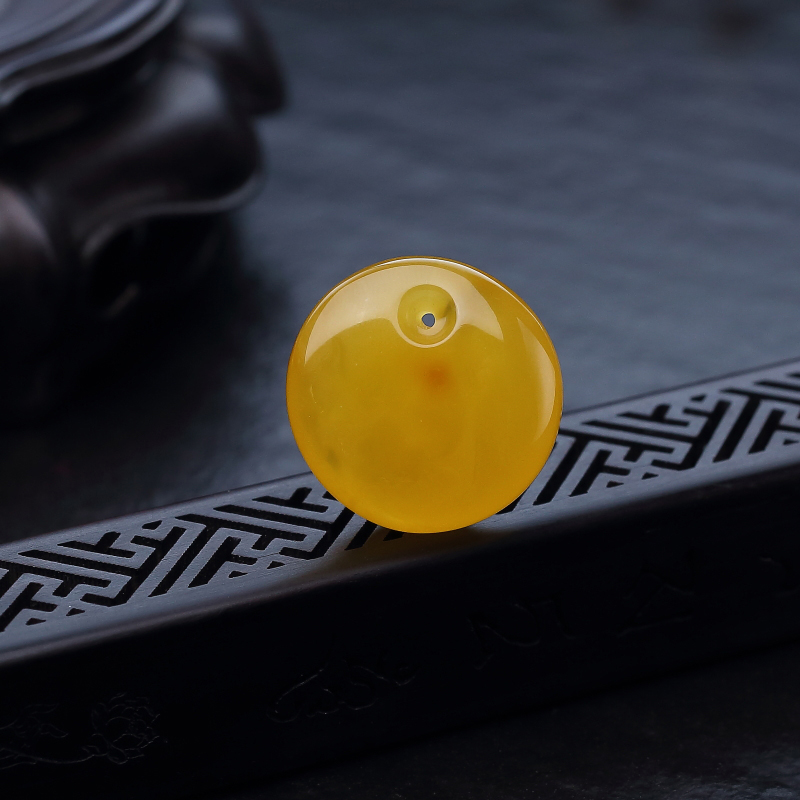 波罗的海天然蜜蜡平安扣吊坠-红掌柜